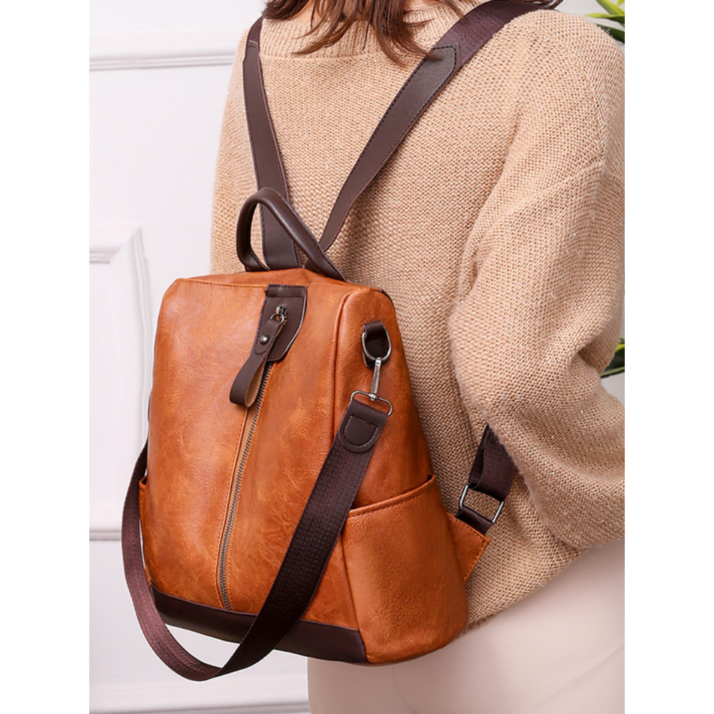 Soft Leather Utility Backpack/Shoulder Bag