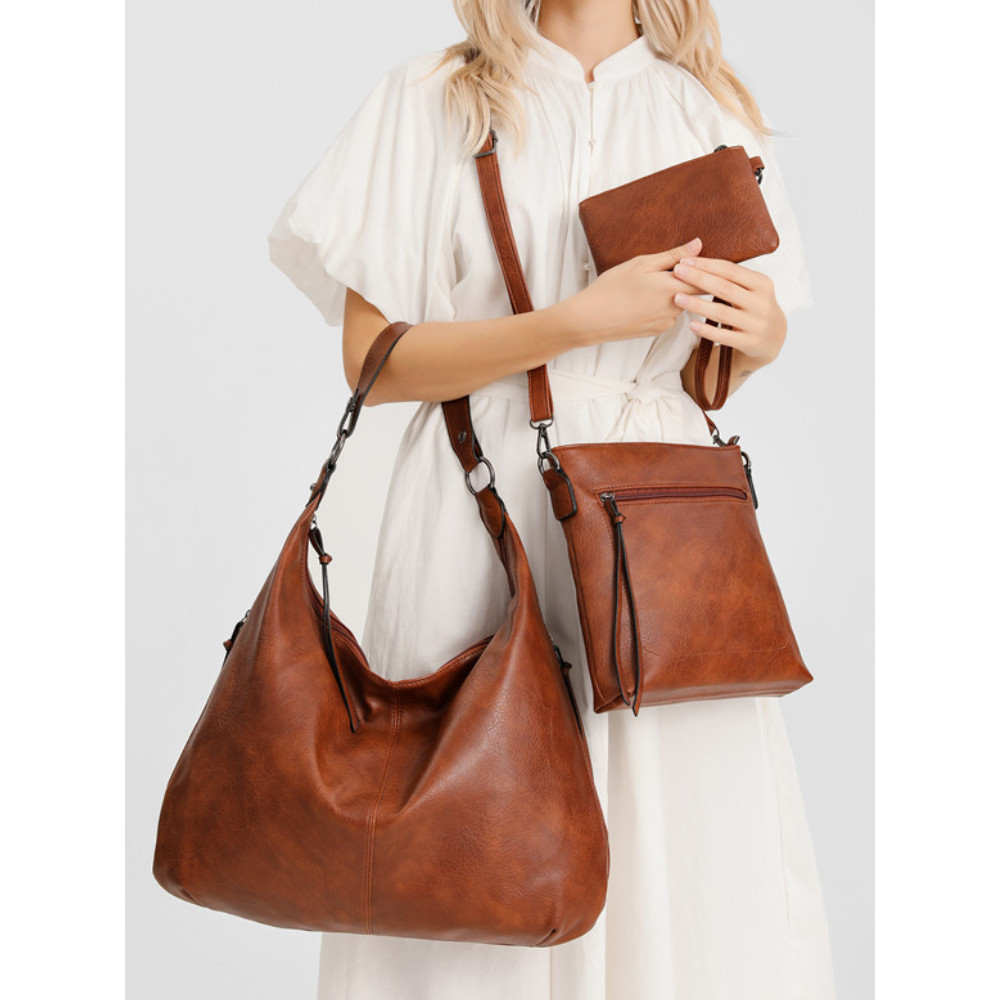 Soft Leather Utility Bags Set