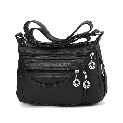 Star Hollow Zippers Soft Leather Utility Bag
