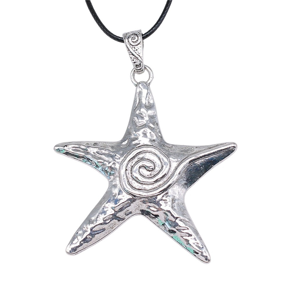 Starfish Leather Rope Vintage Pendant Necklace