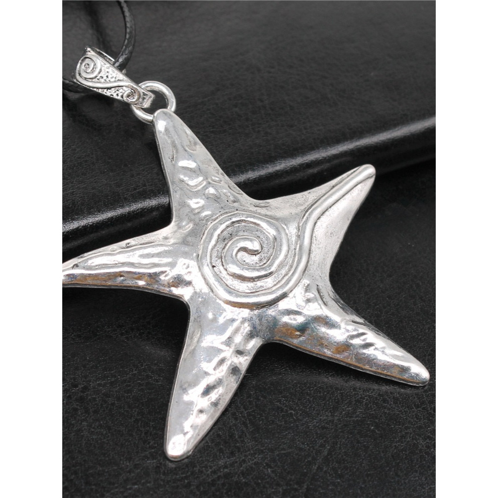 Starfish Leather Rope Vintage Pendant Necklace