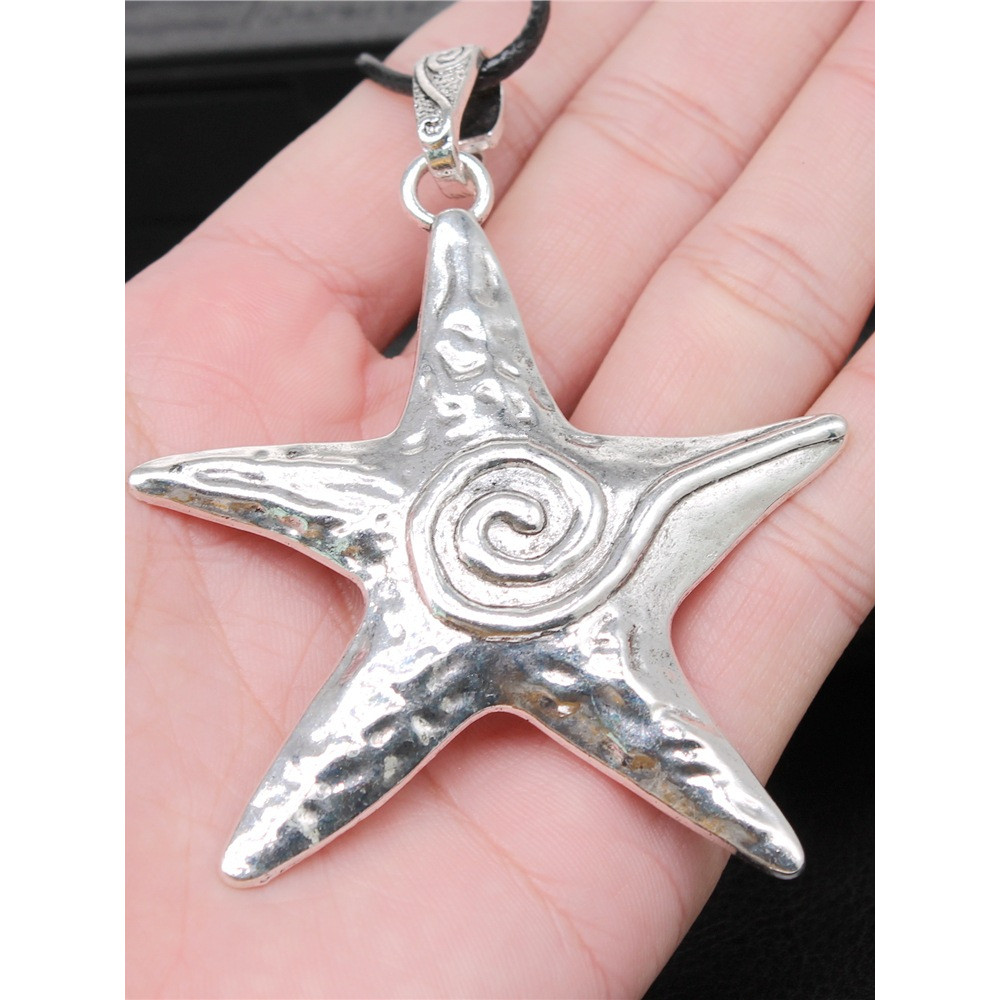Starfish Leather Rope Vintage Pendant Necklace