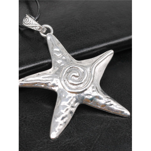 Starfish Leather Rope Vintage Pendant Necklace