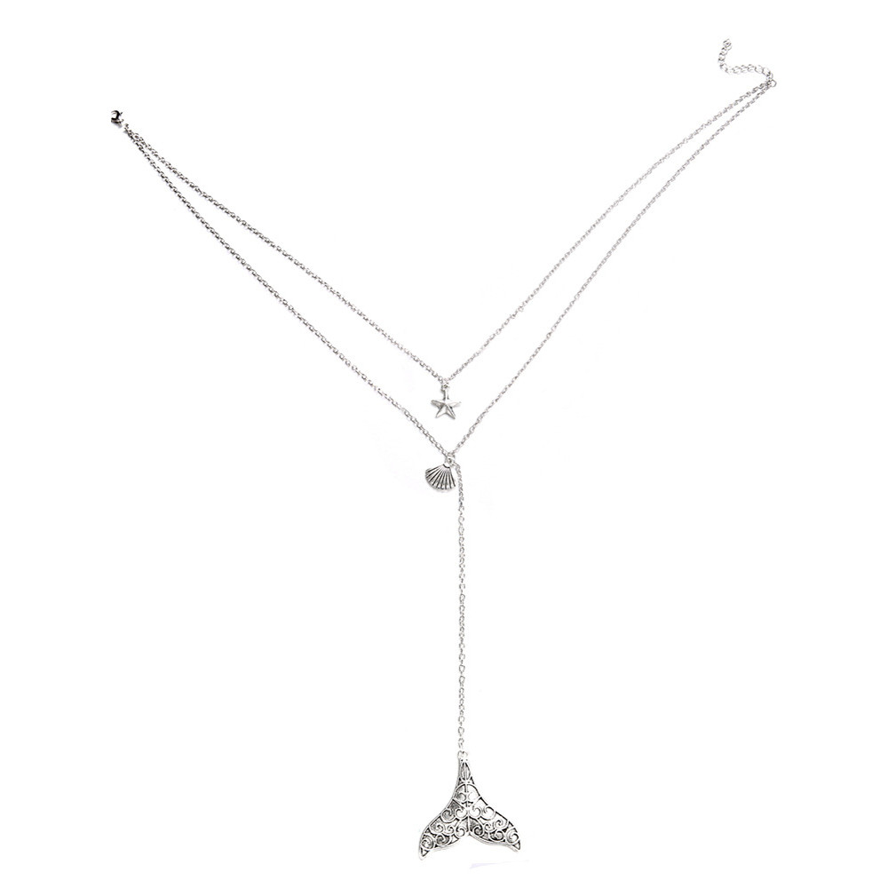 Starfish Scallop Fishtail Multilayer Necklace