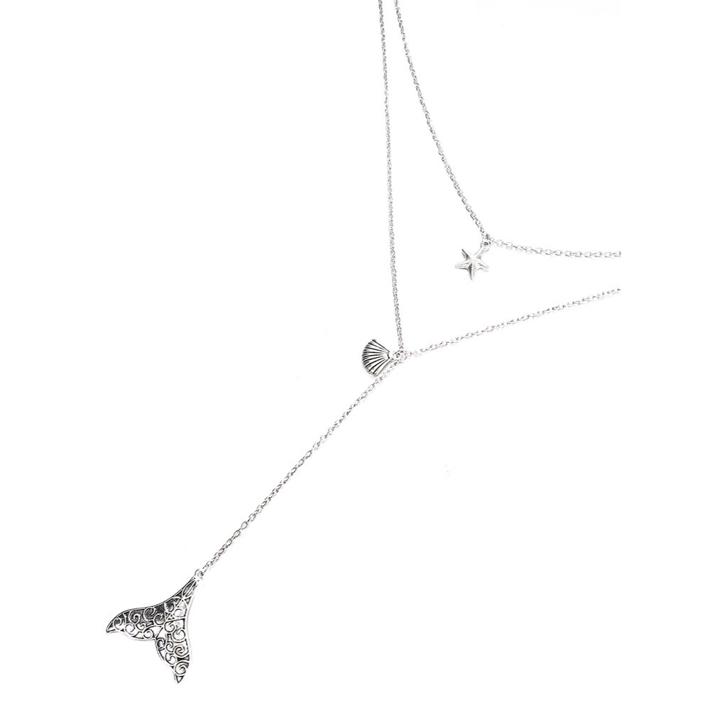 Starfish Scallop Fishtail Multilayer Necklace