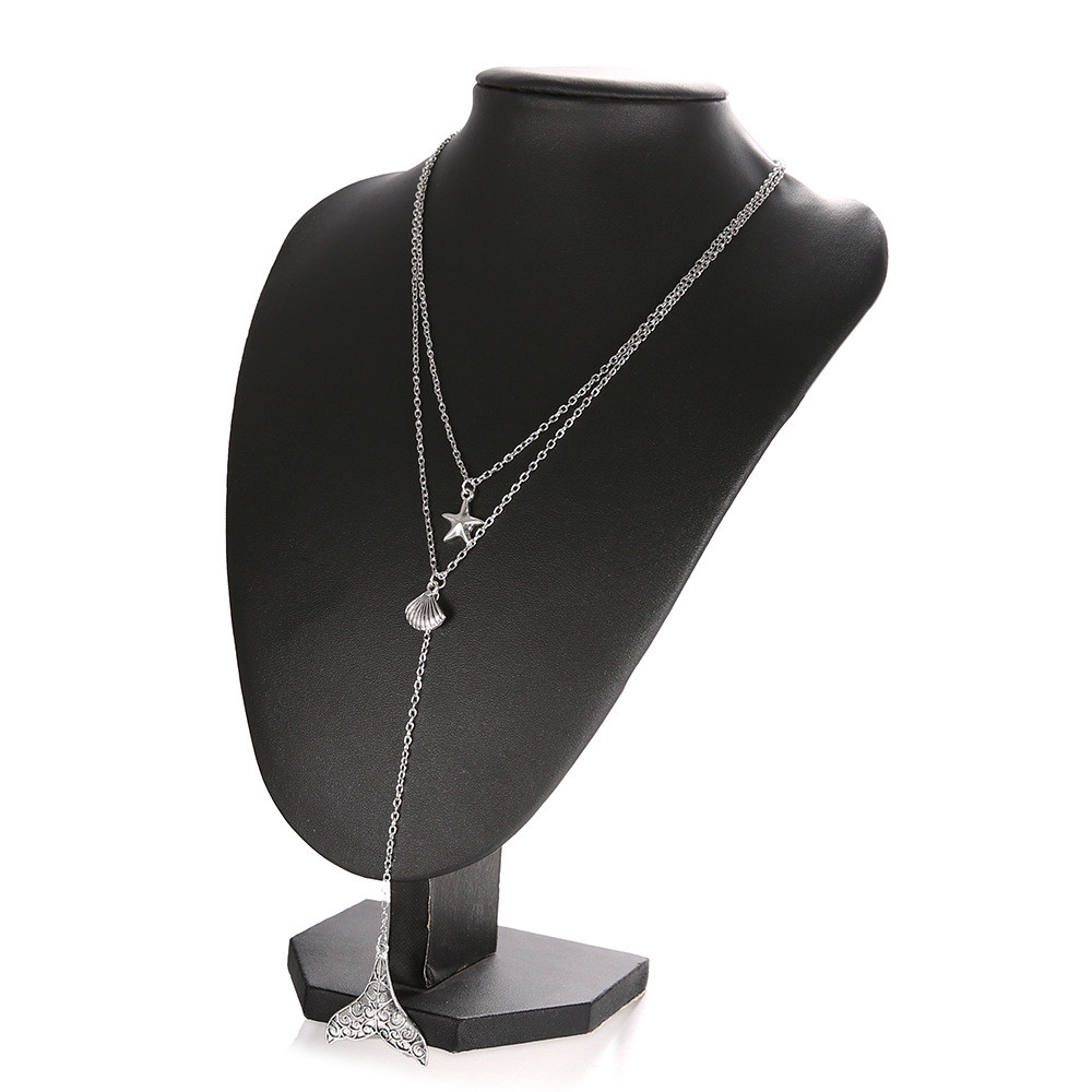 Starfish Scallop Fishtail Multilayer Necklace