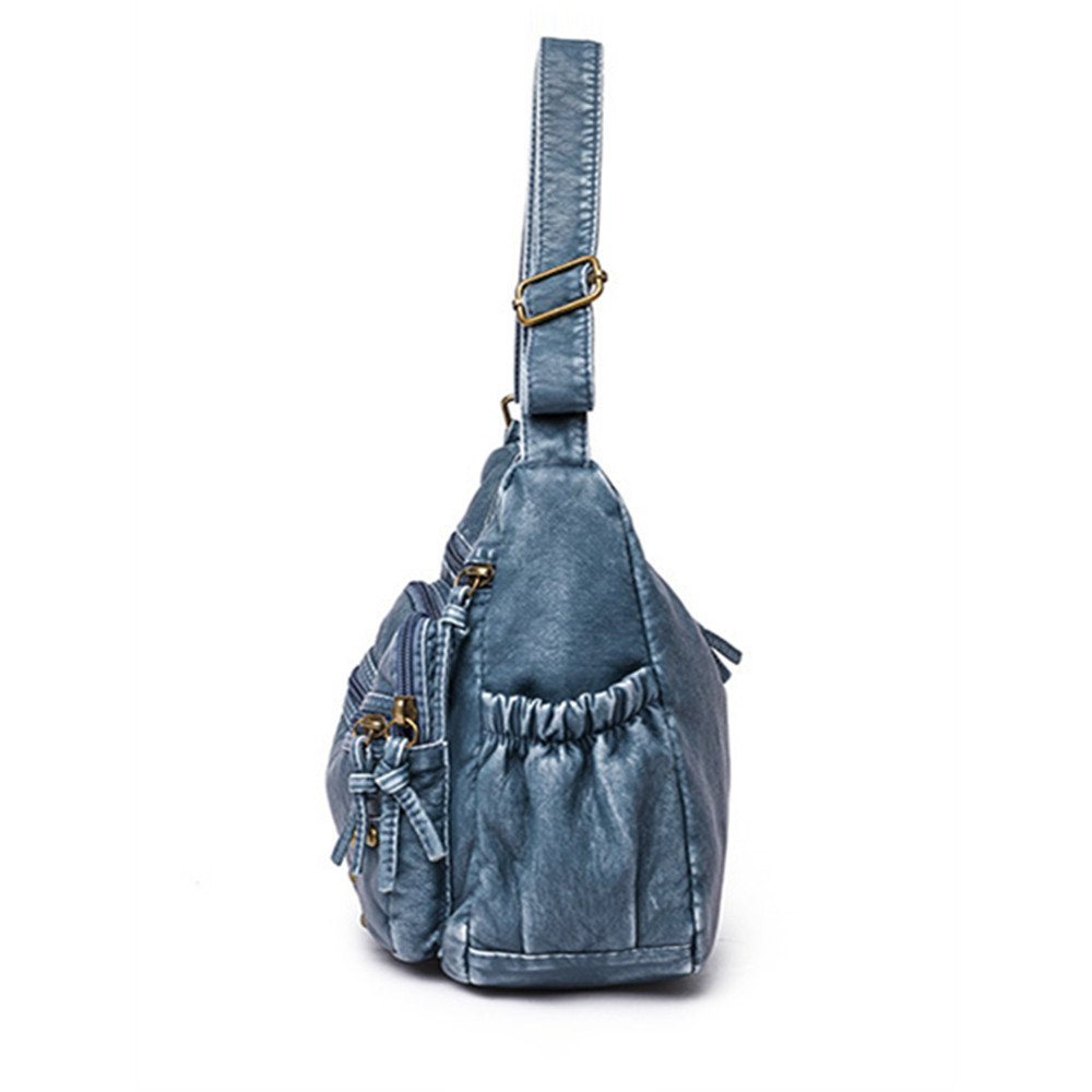 Studded Washed Leather Crossbody Bag