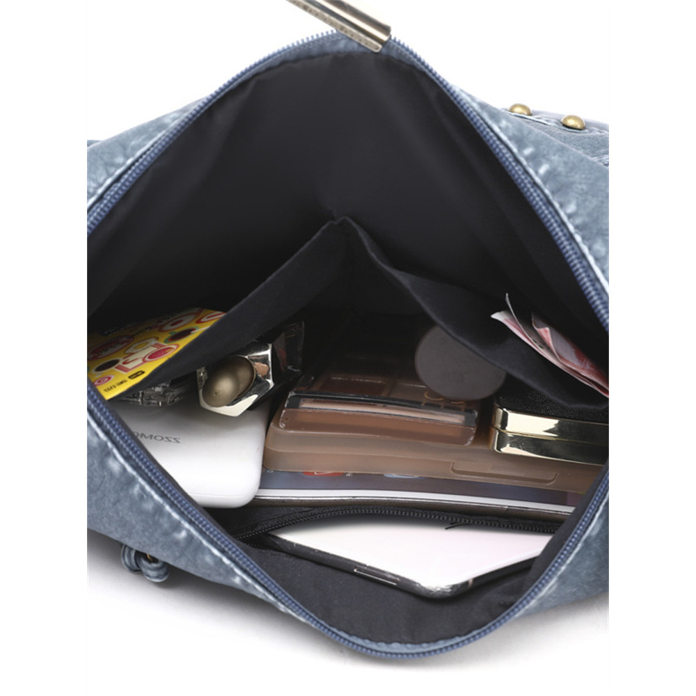 Studded Washed Leather Crossbody Bag