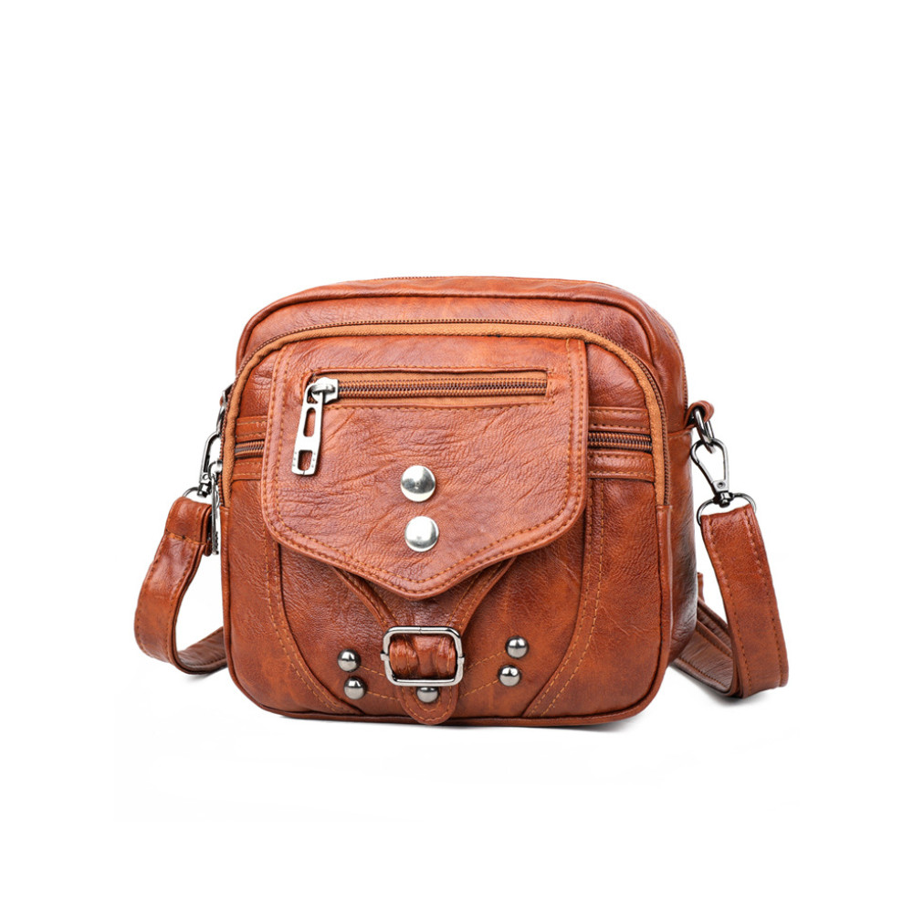 Studded Washed Leather Mini Bag