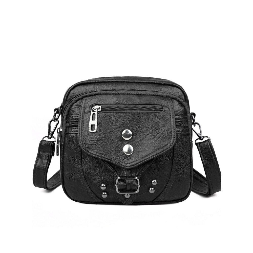 Studded Washed Leather Mini Bag