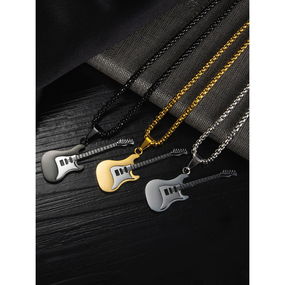 Stylish Personalised Guitar Pendant Necklace