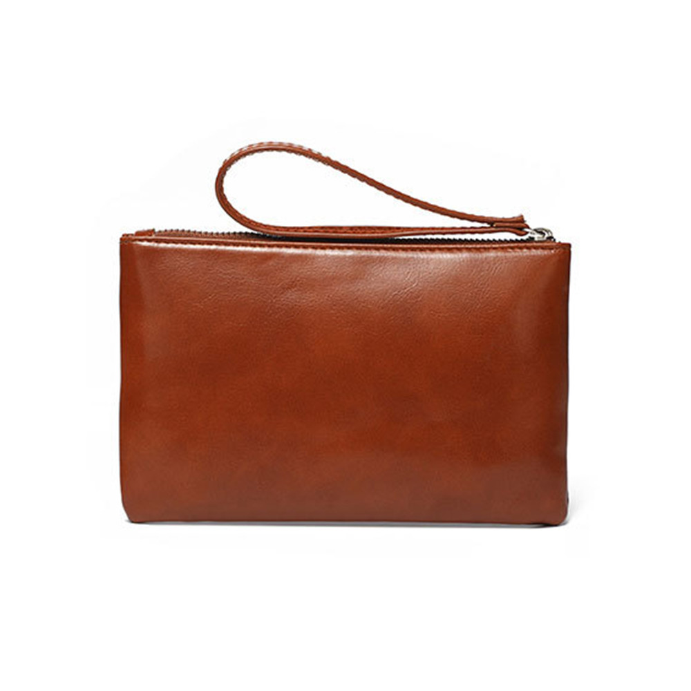 Sunflower Button Oiled Leather Handbag Coin Purse