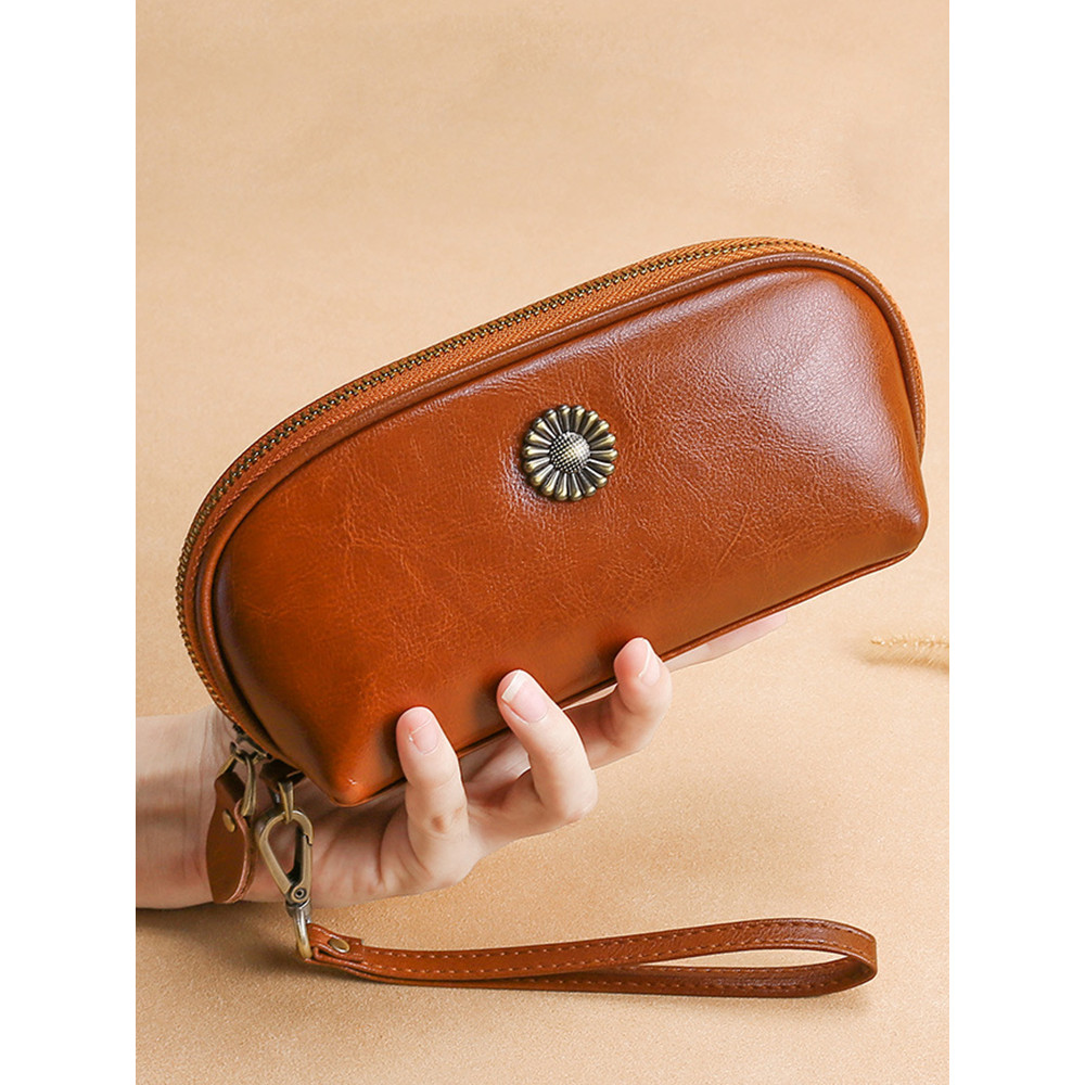 Sunflower Inspired Button Clutch Bag