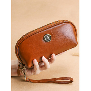Sunflower Inspired Button Clutch Bag