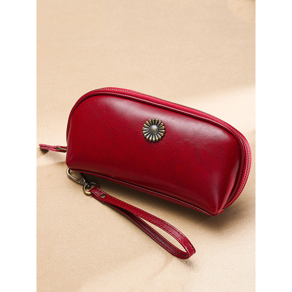 Sunflower Inspired Button Clutch Bag
