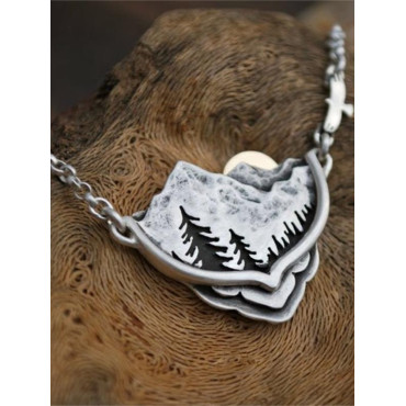 Sunrise Landscape Inspired Carving Necklace