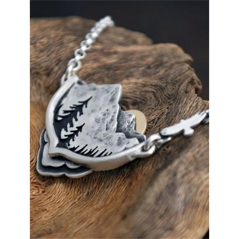 Sunrise Landscape Inspired Carving Necklace