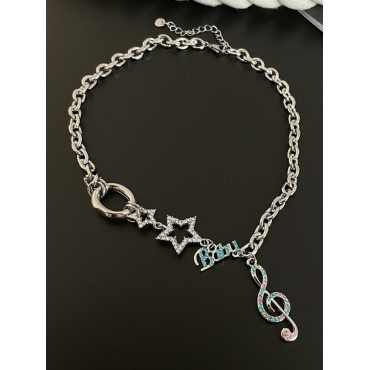 Sweet Cool Star Music Note Clavicle Chain