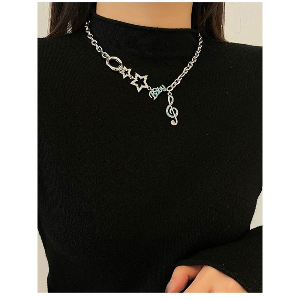 Sweet Cool Star Music Note Clavicle Chain