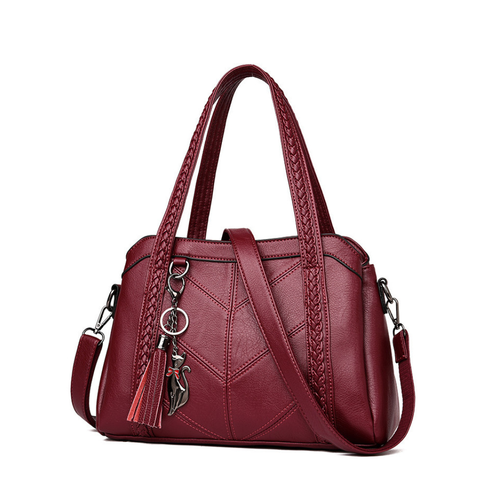 Tassel & Kitty Pendant Patchwork Tote Bag