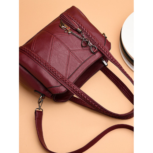 Tassel & Kitty Pendant Patchwork Tote Bag