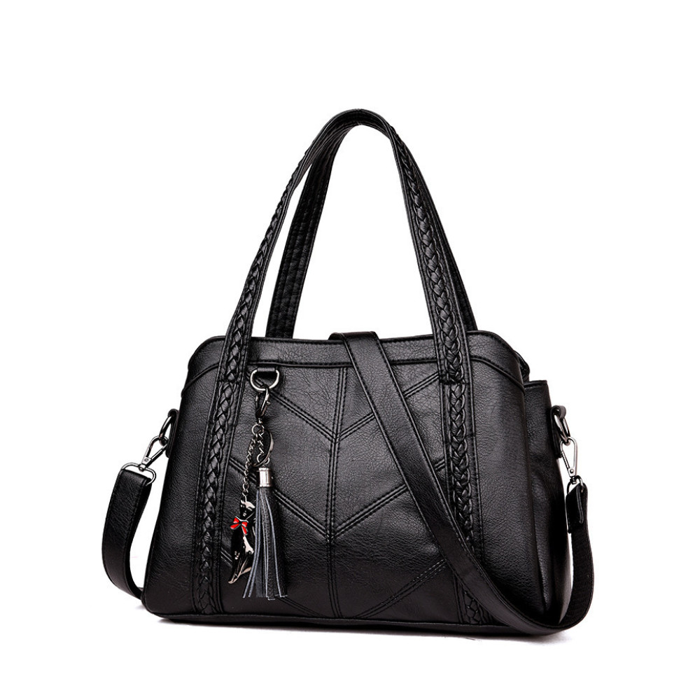 Tassel & Kitty Pendant Patchwork Tote Bag