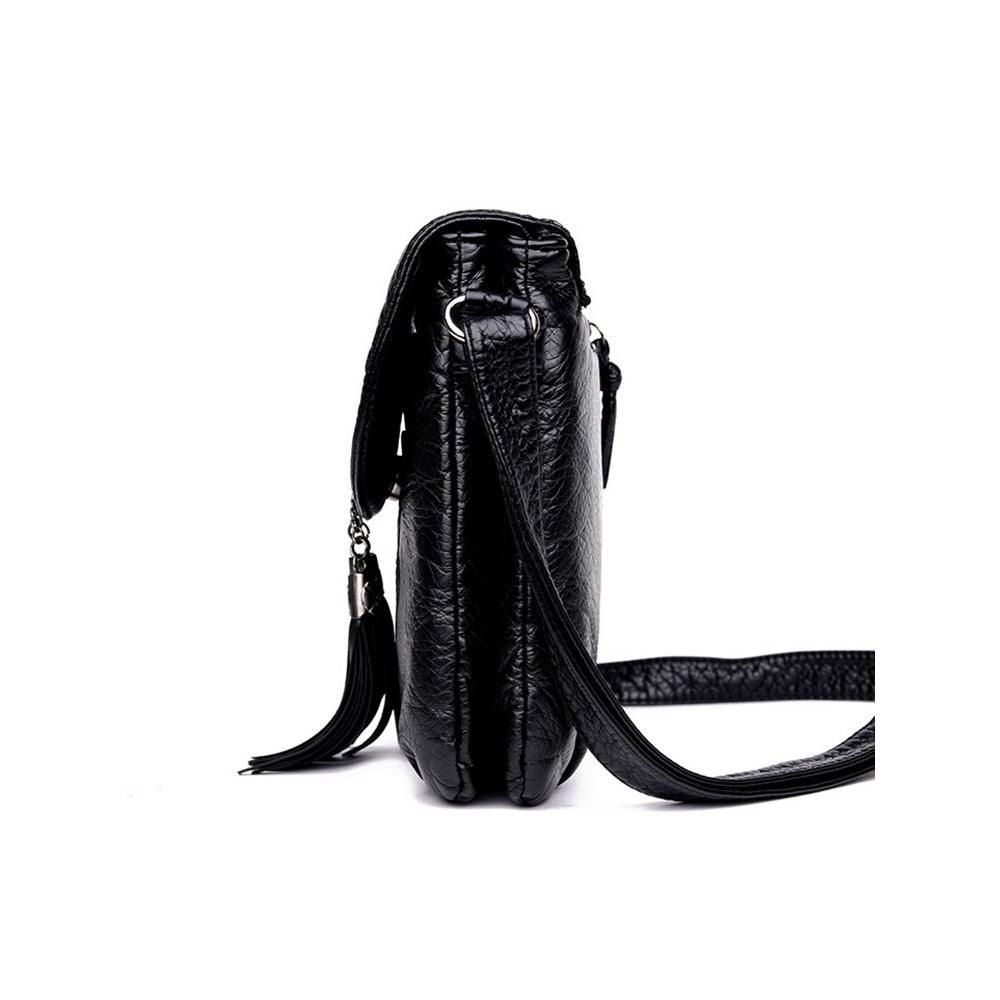 Tassels Zipper Flap Portable Crossbody Bag