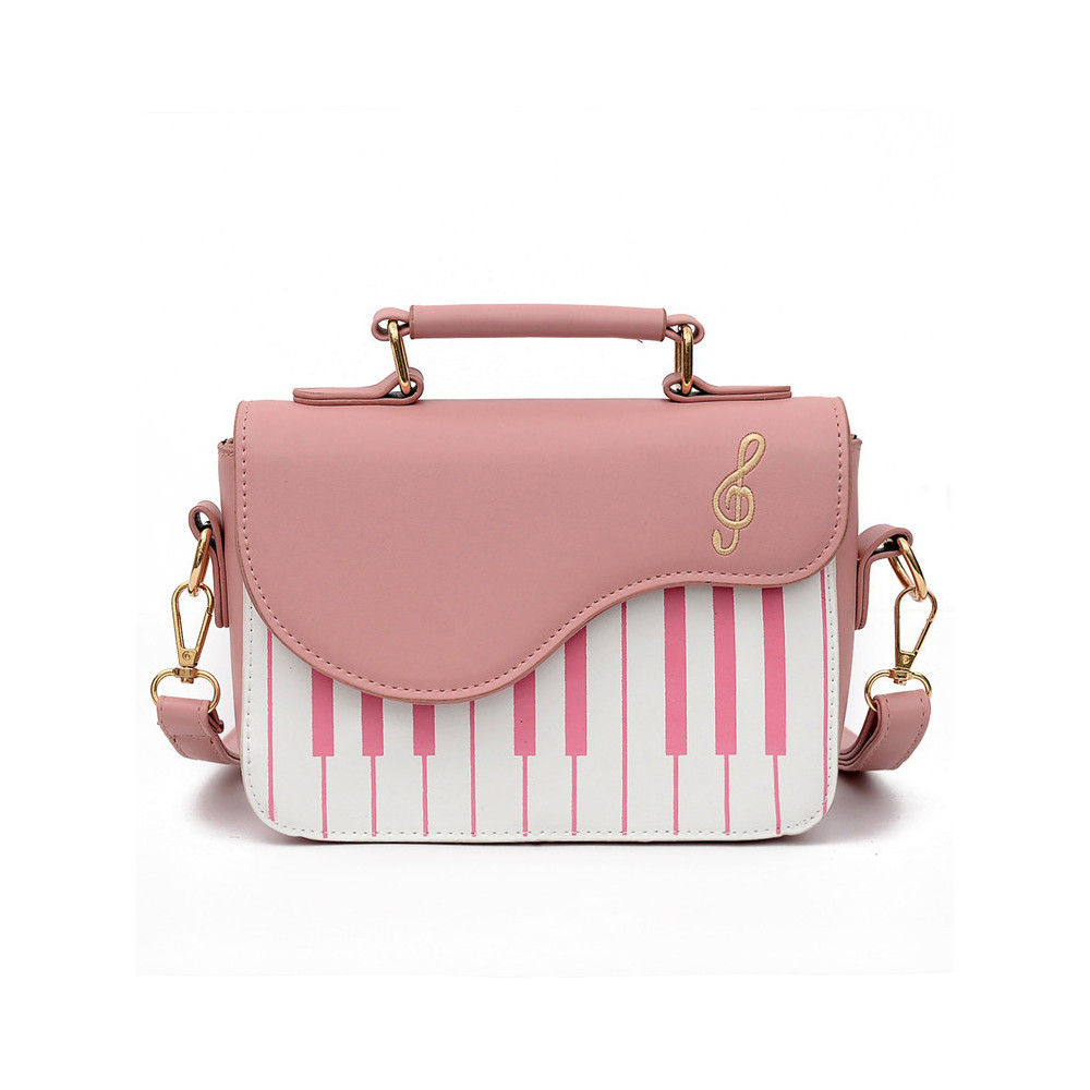 Treble Clef Embroidered Piano Inspired Crossbody Bag