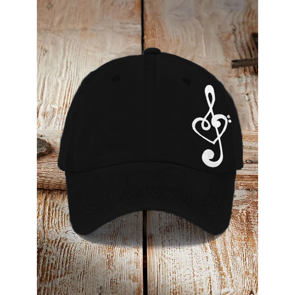 Treble Clef & Bass Clef Inspired Music Lover Cap