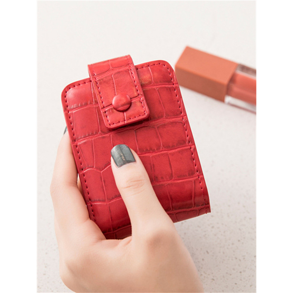 Trendy Portable Utility Mini Cosmetic Bag With Mirror