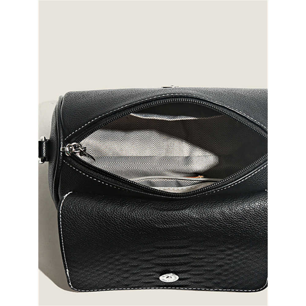 Unique Embossed Flap Cylinder Crossbody Bag