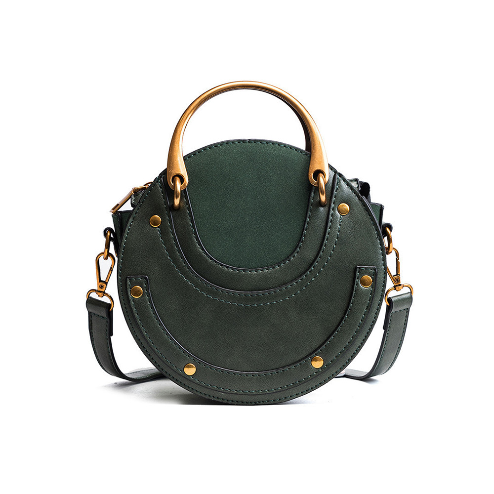 Unique Studded Patchwork Cylinder Crossbody Bag