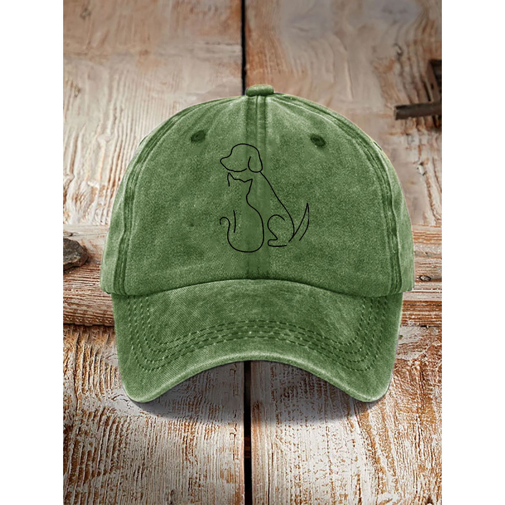 Unisex Casual Pet Dog And Cat Print Washed Hat