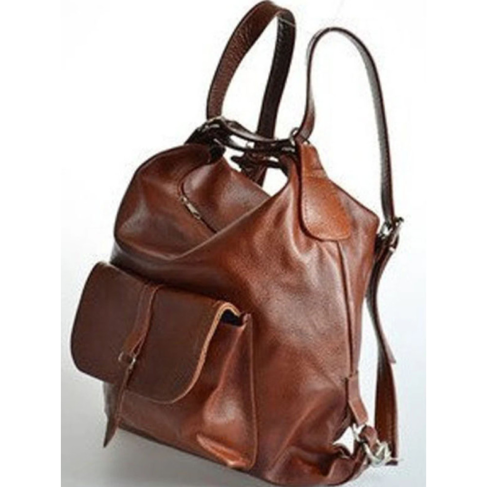 Vegetable Tanned Leather Backpack Shoulder Bag
