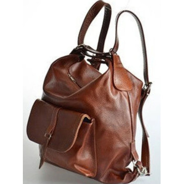 Vegetable Tanned Leather Backpack Shoulder Bag