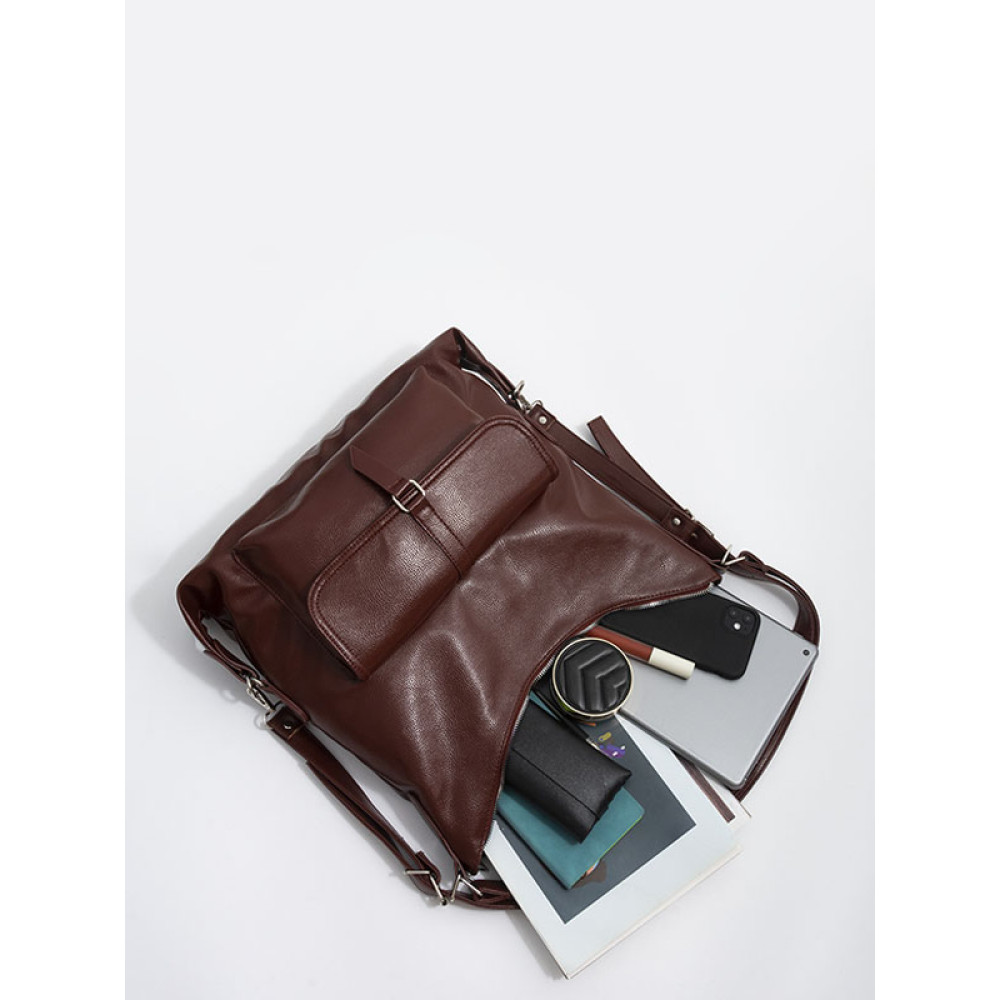 Vegetable Tanned Leather Backpack Shoulder Bag