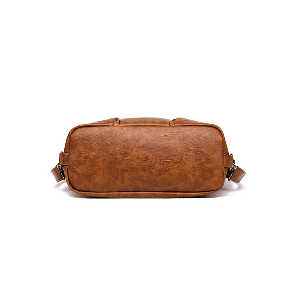 Vegetable Tanned Teather Backpack Tote Bag