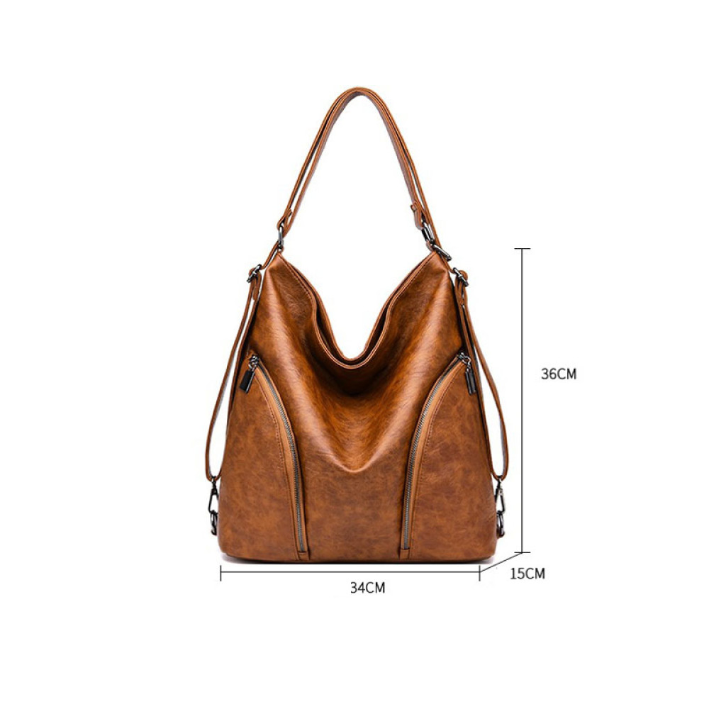 Vegetable Tanned Teather Backpack Tote Bag