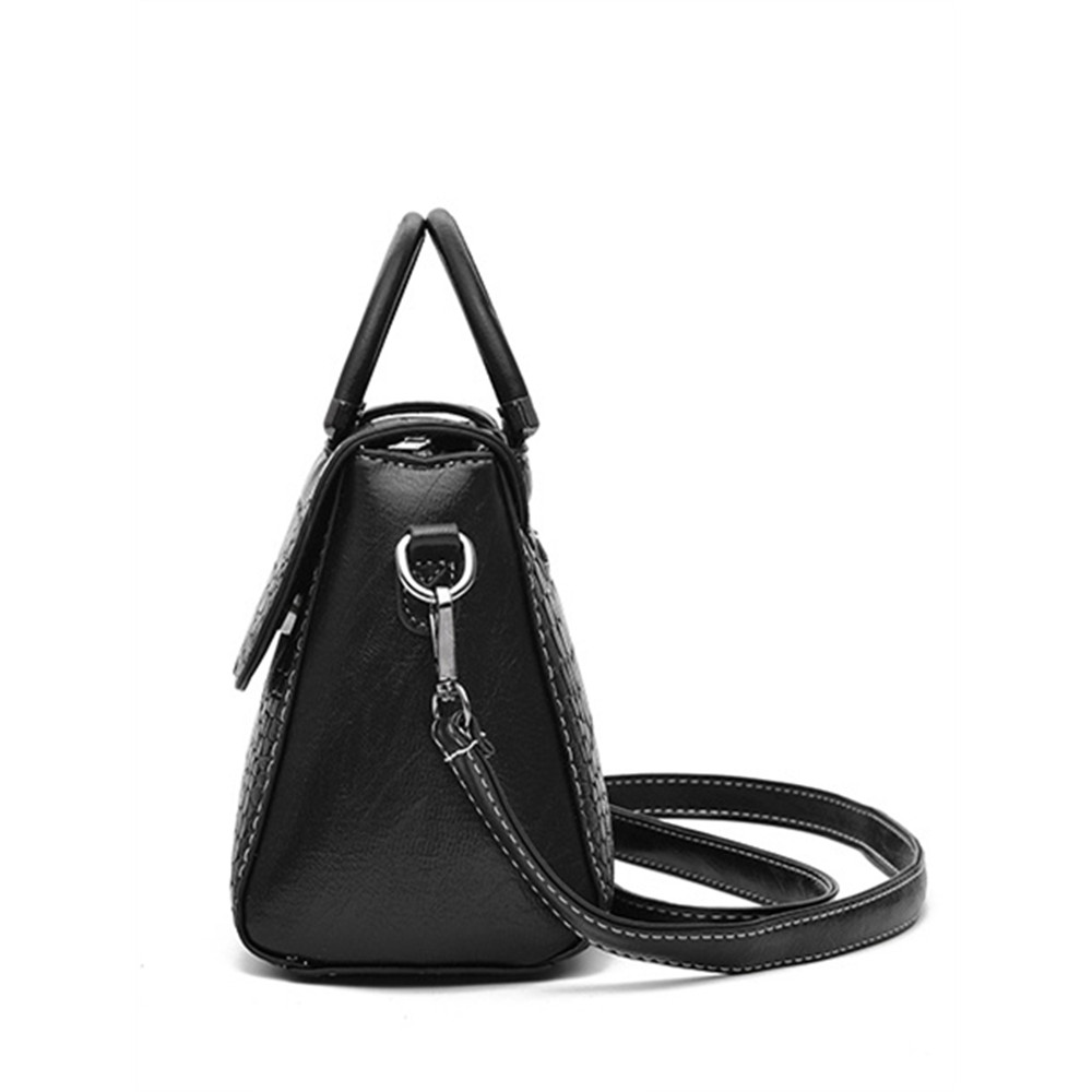 Vinatge Flap Crocodile Pattern Utility Crossbody Bag