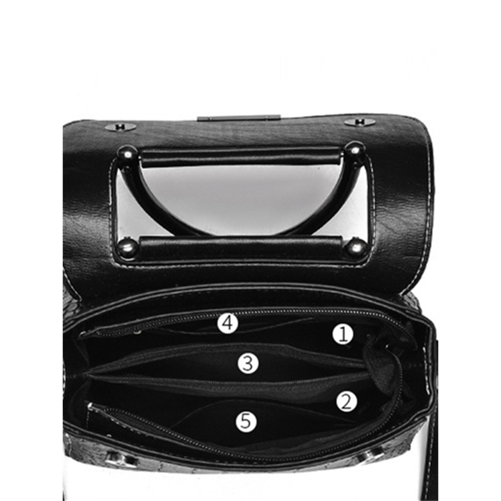 Vinatge Flap Crocodile Pattern Utility Crossbody Bag