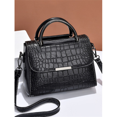 Vinatge Flap Crocodile Pattern Utility Crossbody Bag