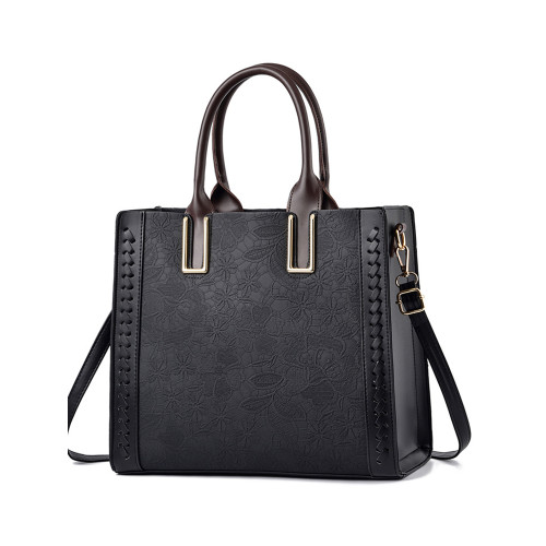 Vinatge Lace Patchwork Soft Leather Tote Bag