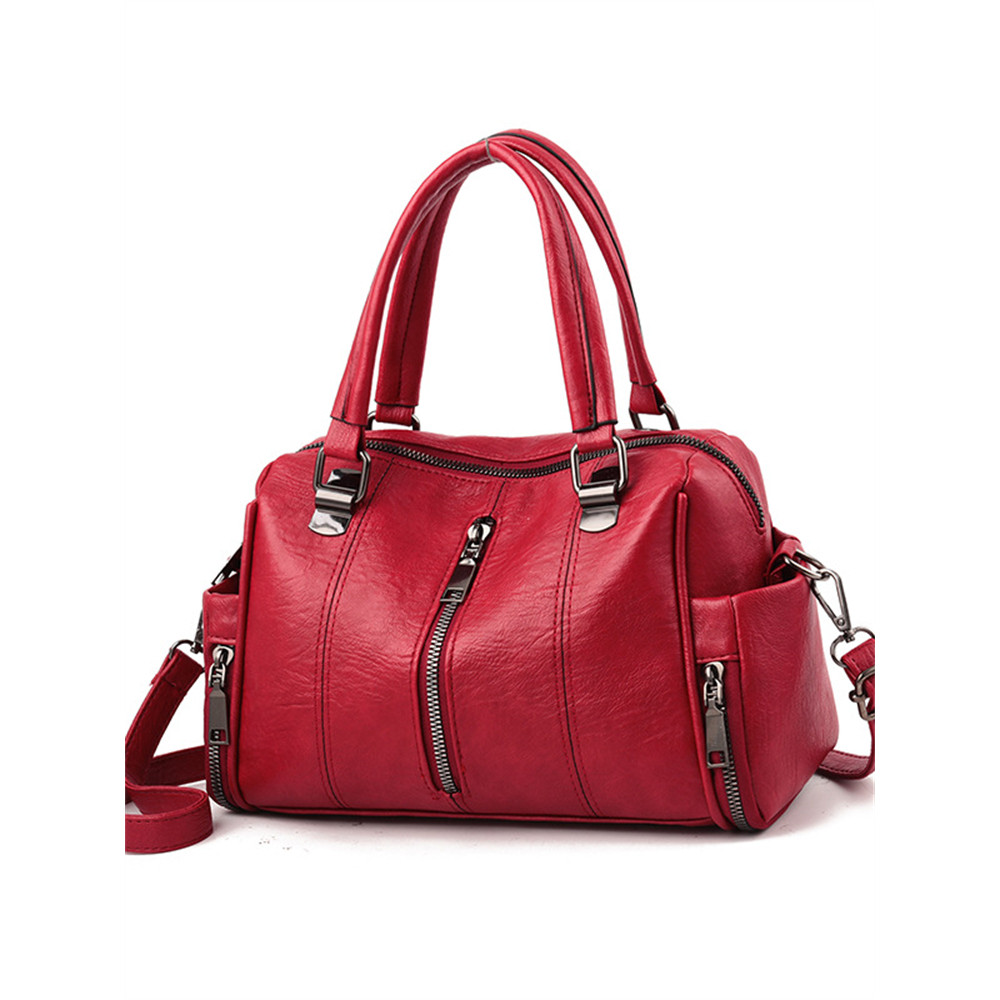 Vinatge Soft Leather Handbag Crossbody Doctor Bag