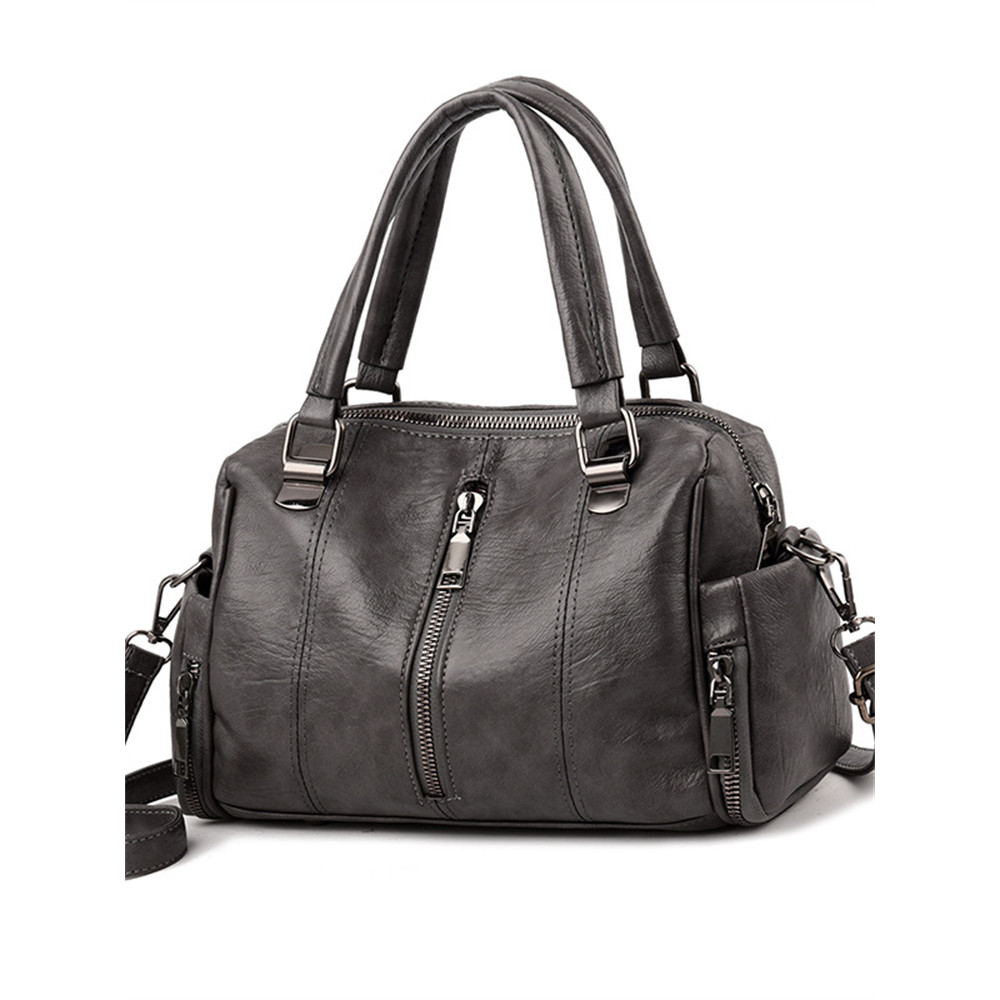 Vinatge Soft Leather Handbag Crossbody Doctor Bag