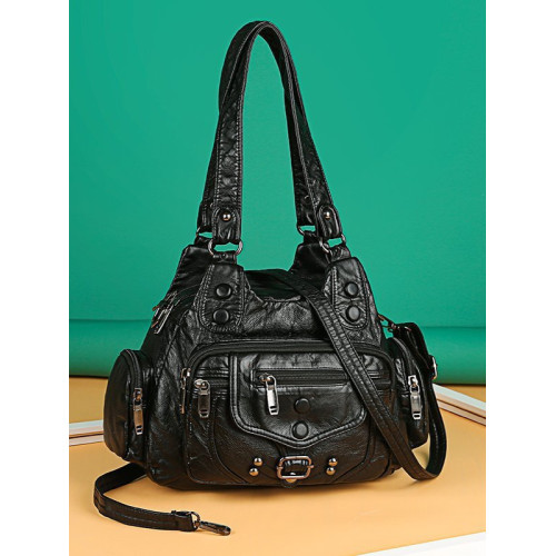 Vintage Baggy Studded Patchwork Utility Bag