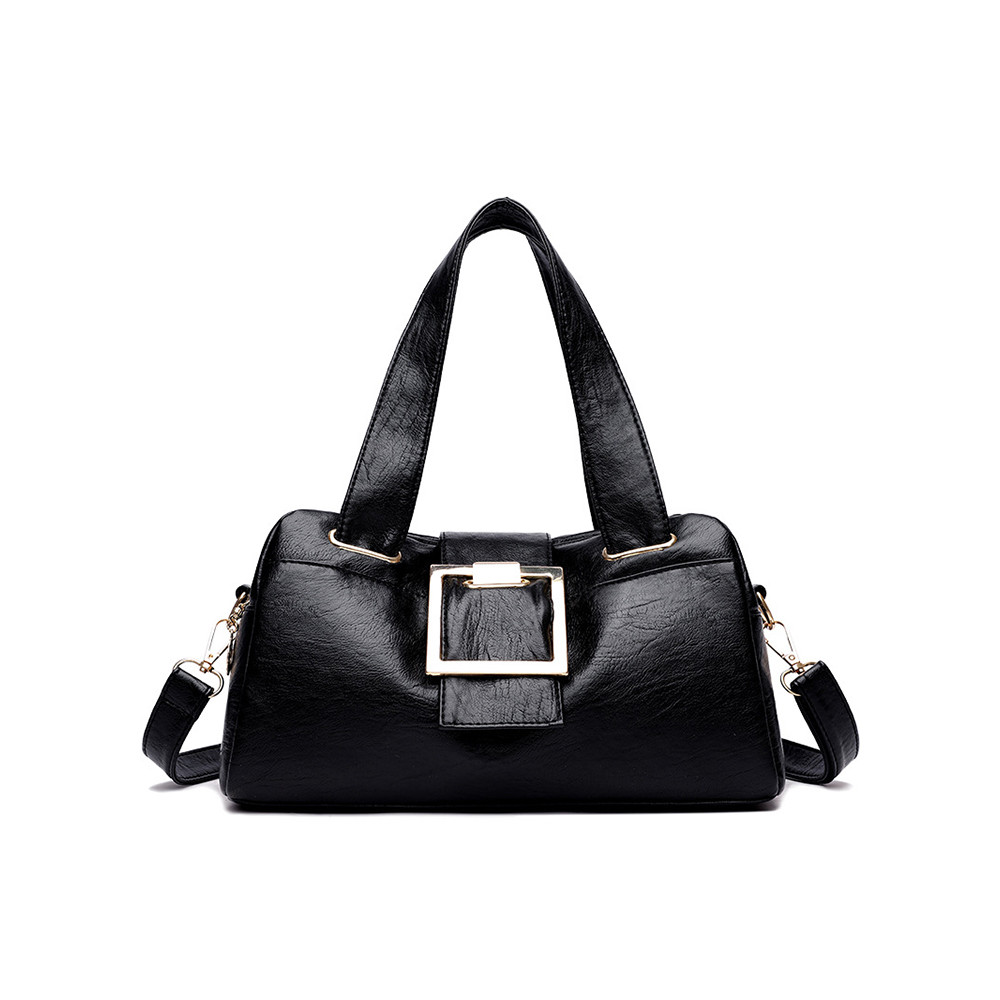 Vintage Big Buckle Soft Leather Crossbody Bag
