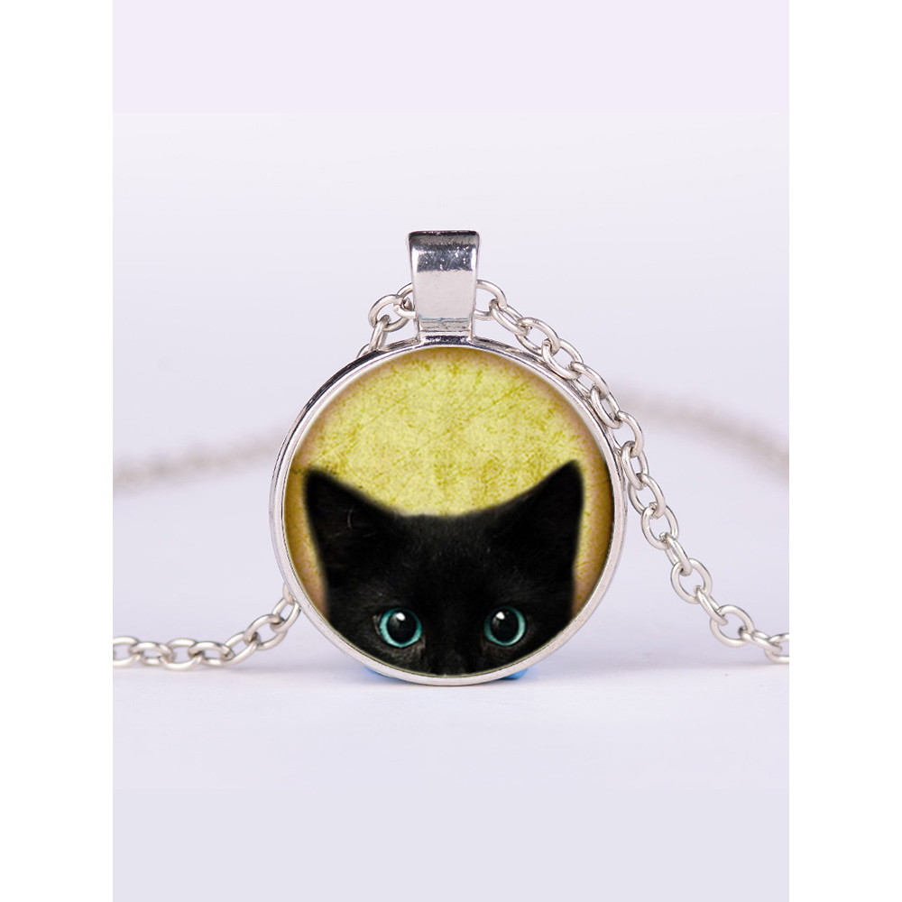 Vintage Black Cat NeckLace