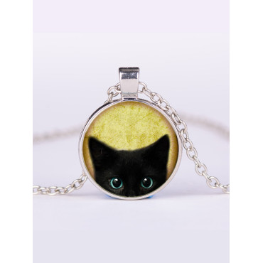 Vintage Black Cat NeckLace