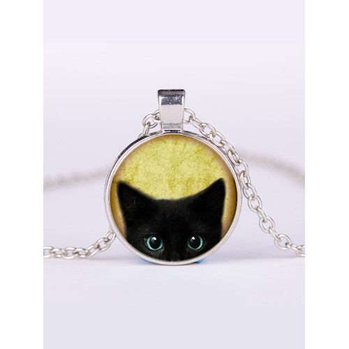 Vintage Black Cat NeckLace