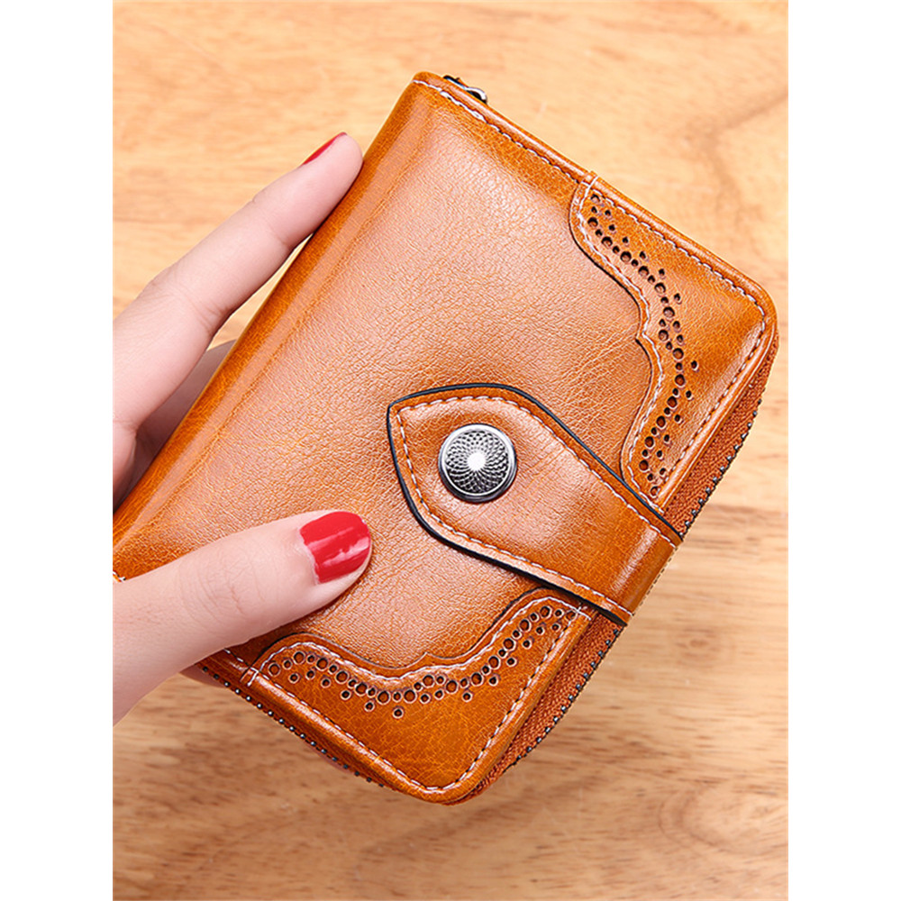 Vintage Boho Carved Buckle Utility Purse